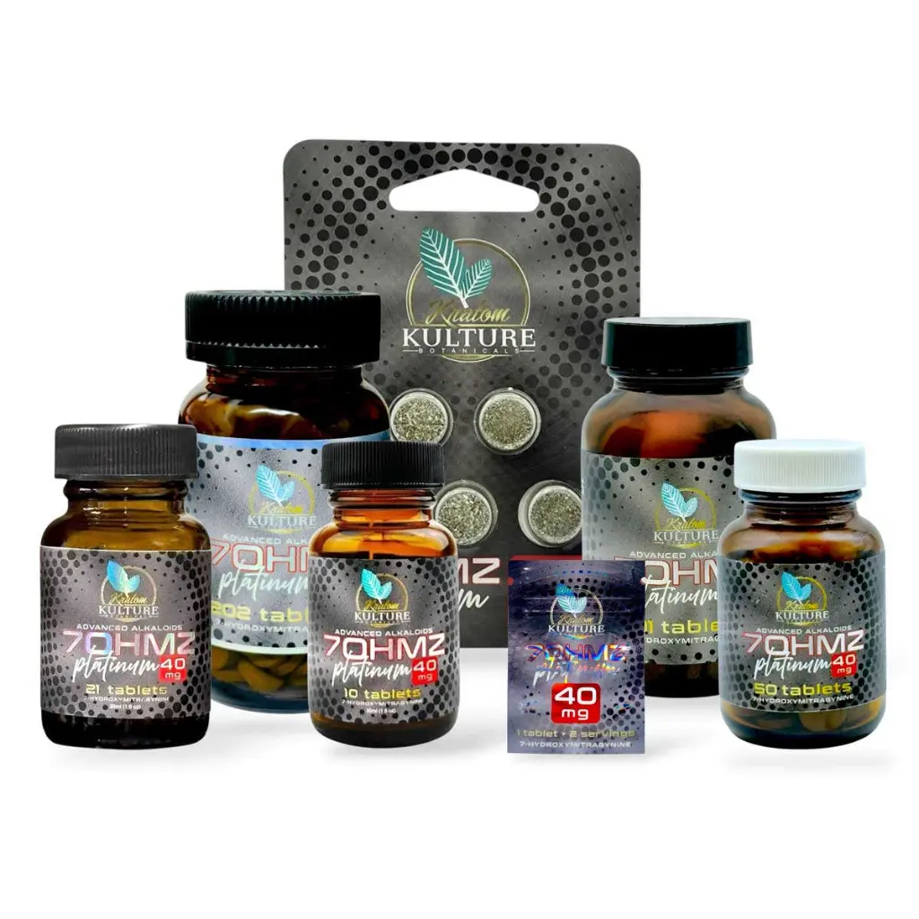 Kratom Kulture 7-OH Platinum Tablets 40mg-All.webp