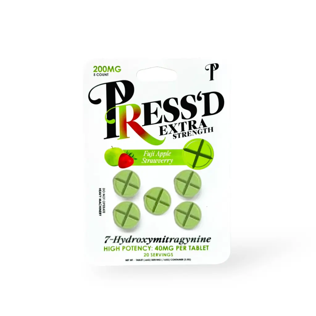 Press'D-Kratom-7-Hydroxymitragynine-High-Potency-Tablets-Fuji-Apple-Strawberry-40mg-5ct.webp