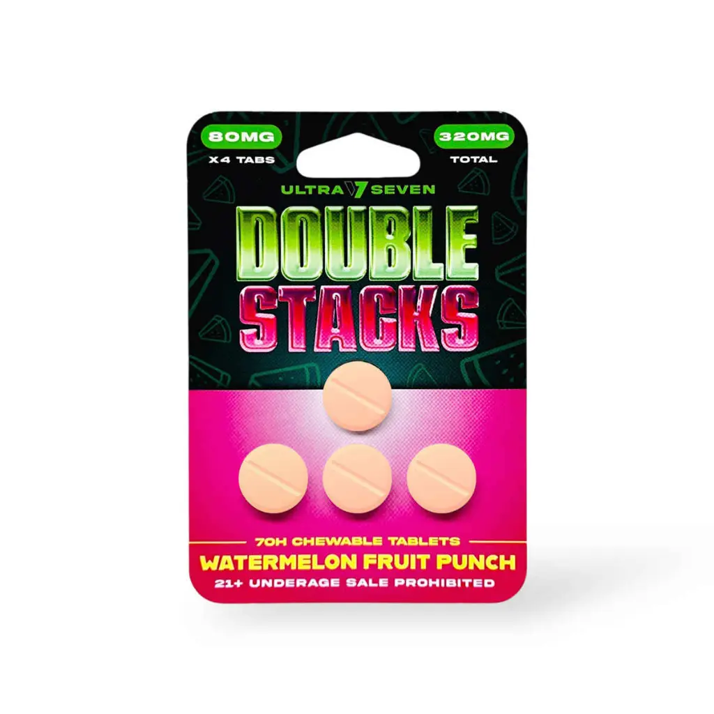Ultra Seven Double Stacks 7-Oh Chewable Tablets Watermelon Fruit Punch 80mg-4ct.webp