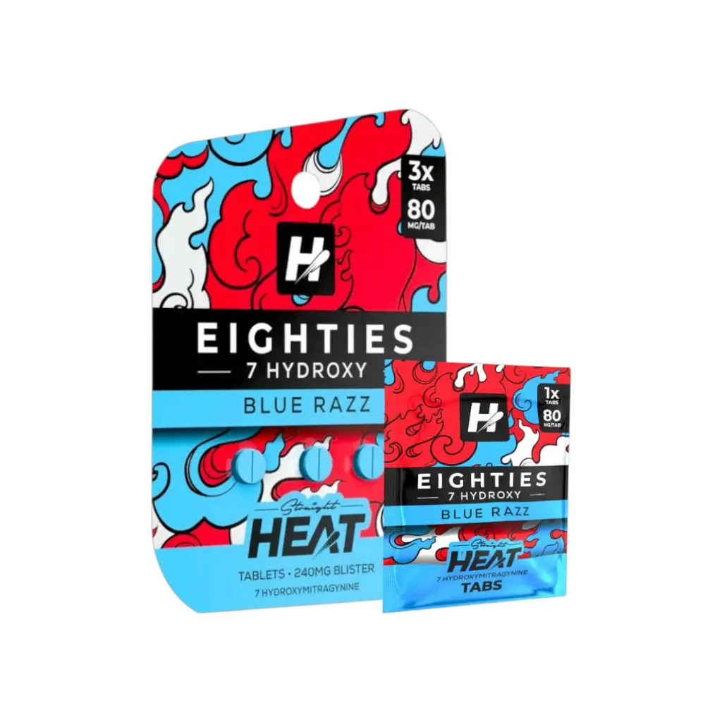 Straight Heat Eighties 7-Hydroxy Chewable Tablets Blue Razz 80mg-Both.webp