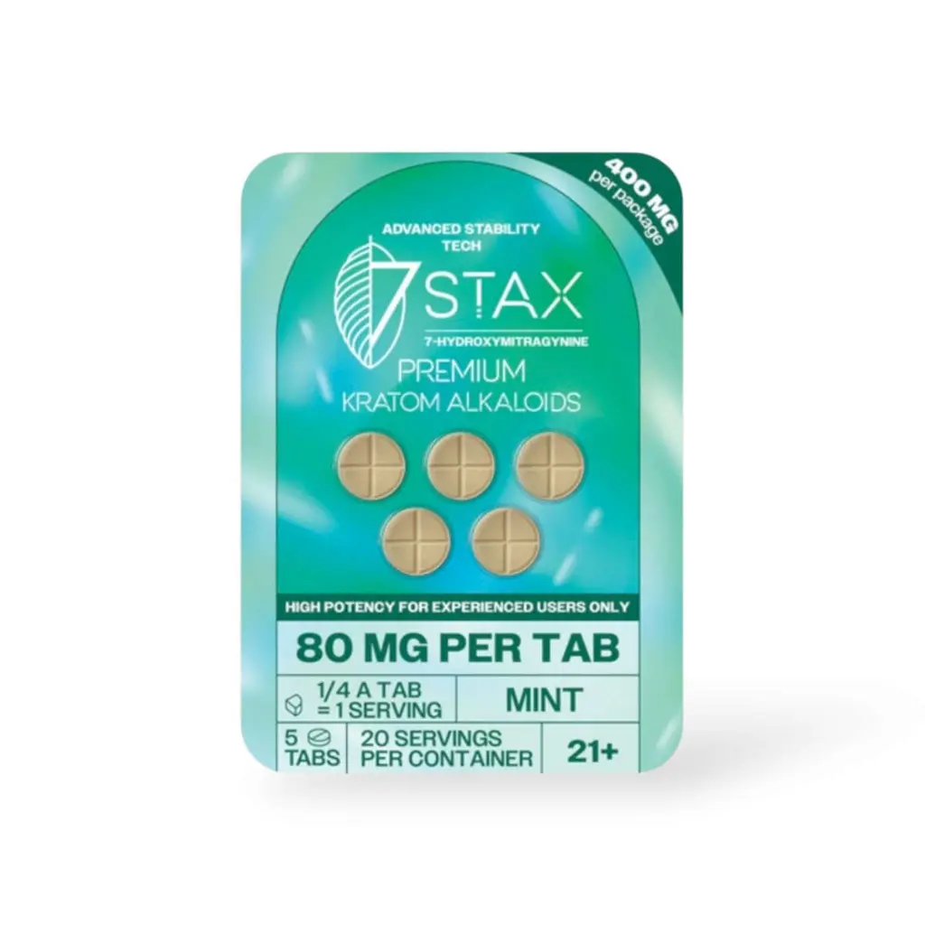 7 Stax 7 Hydroxymitragynine Tablets Mint 80mg-5ct.webp