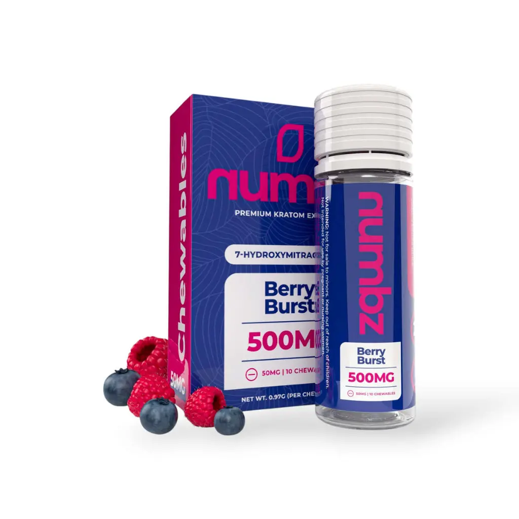numbz 7-OH + Minor Alkaloids Chewable Tablets Berry Burst 50mg- 10ct.webp