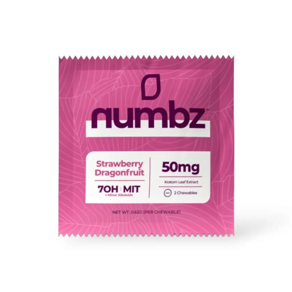 numbz 7-OH + Minor Alkaloids Chewable Tablets Strawberry Dragonfruit 50mg-2ct.webp