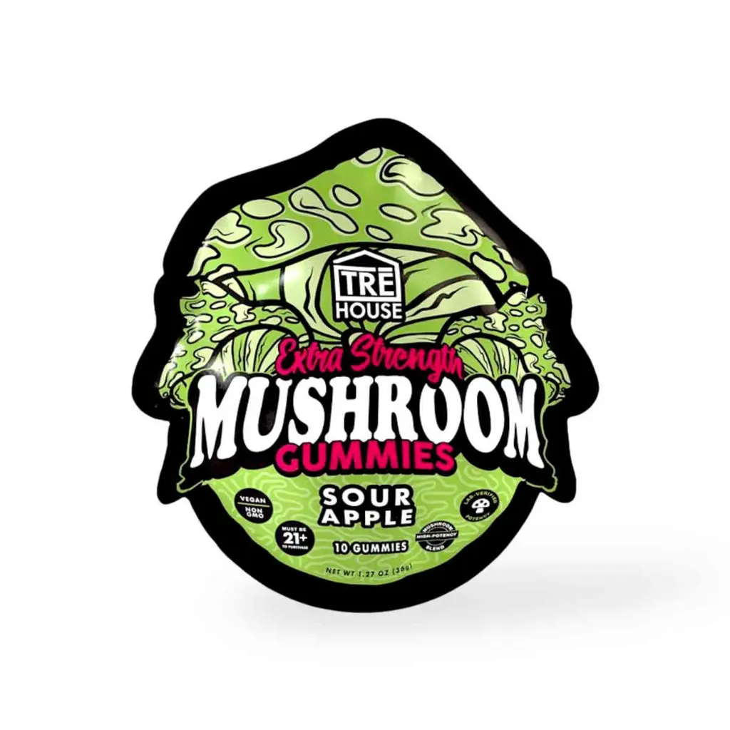 Tre House Extra Strength Mushroom Gummies Sour Apple- 10ct.webp