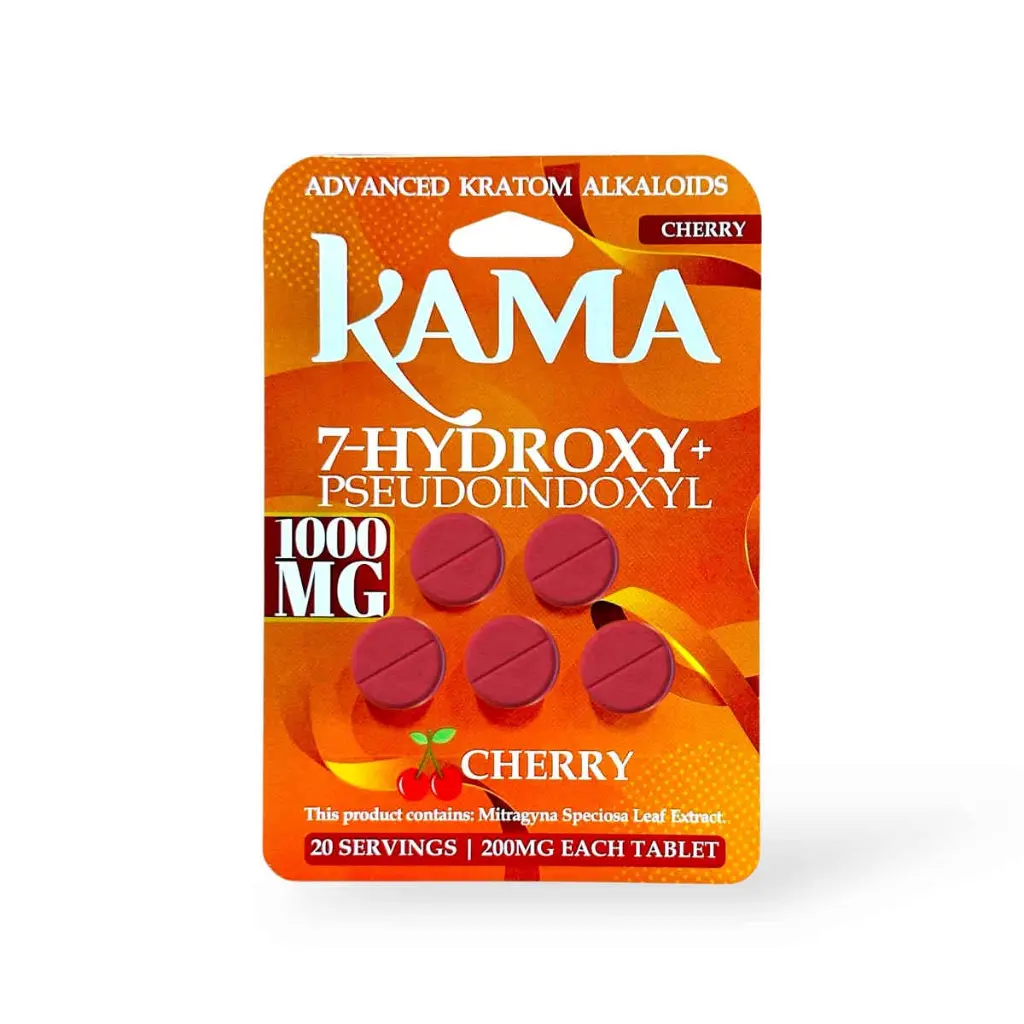 Kama 7 Hydroxy + Pseudoindoxyl Chewable Tablets Cherry 200mg- 5ct.webp