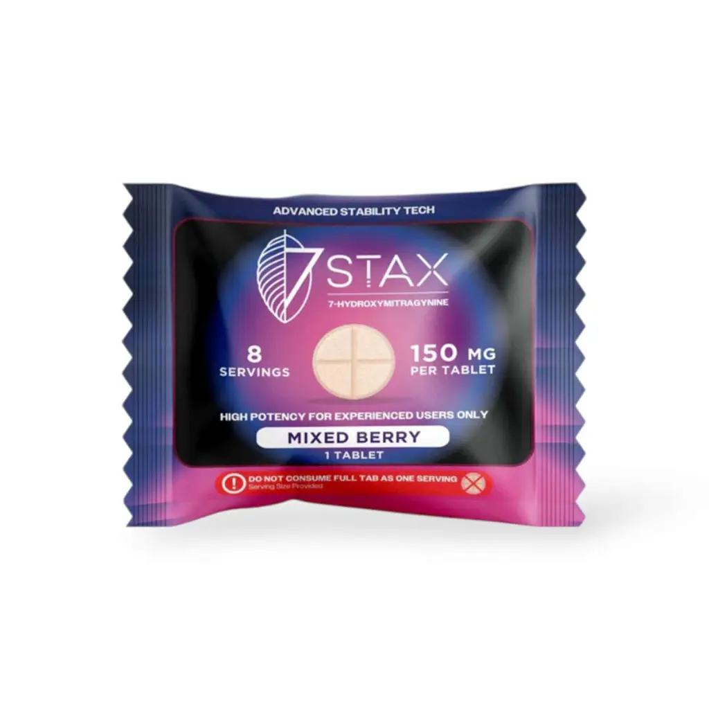 7 Stax 7-Hydroxymitragynine Mixed Berry Chewable 150mg Tablet- 1ct.webp