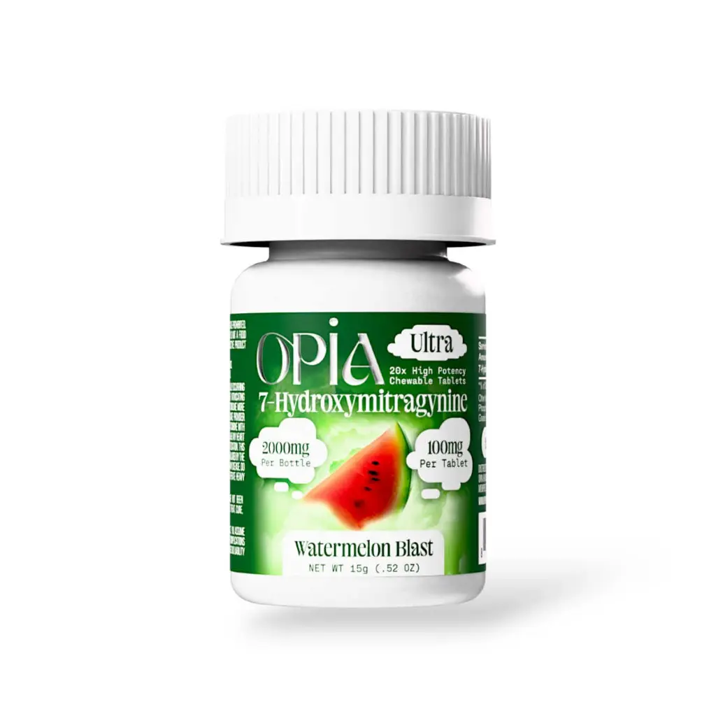 Opia Ultra 7-Hydroxymitragynine Watermelon Blast Chewable Tablet 100mg- 20ct.webp