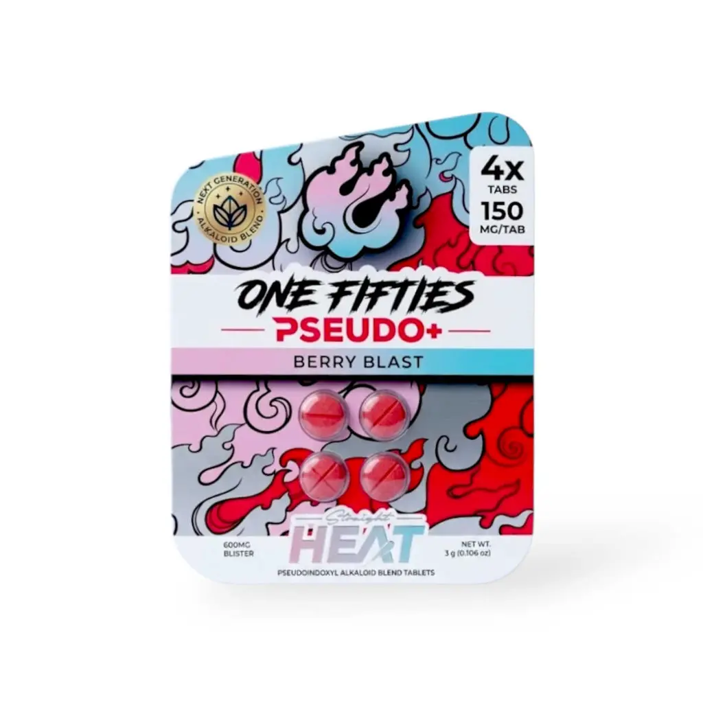 Straight Heat One Fifties Pseudo Chewable Tablets Berry Blast 150mg- 4ct.webp