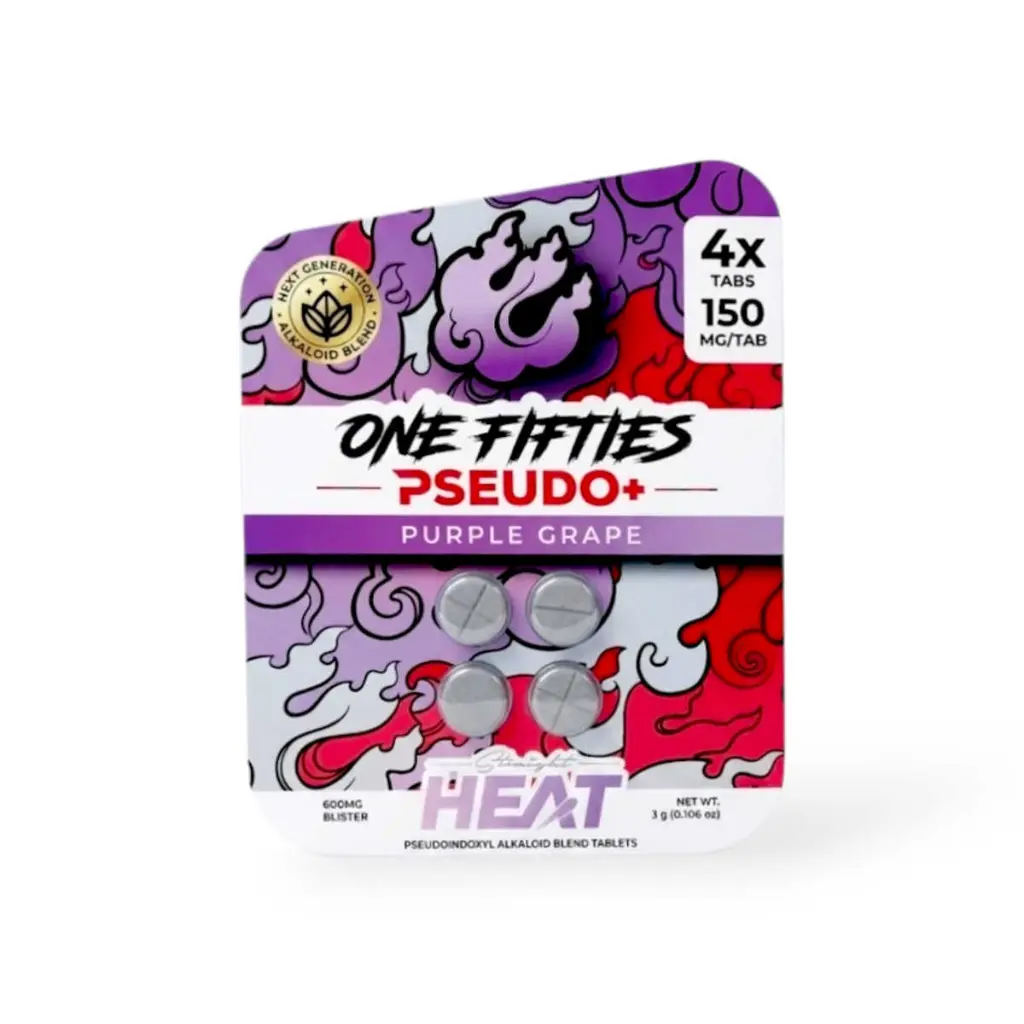 Straight Heat One Fifties Pseudo Chewable Tablets Purple Grape 150mg- 4ct.webp