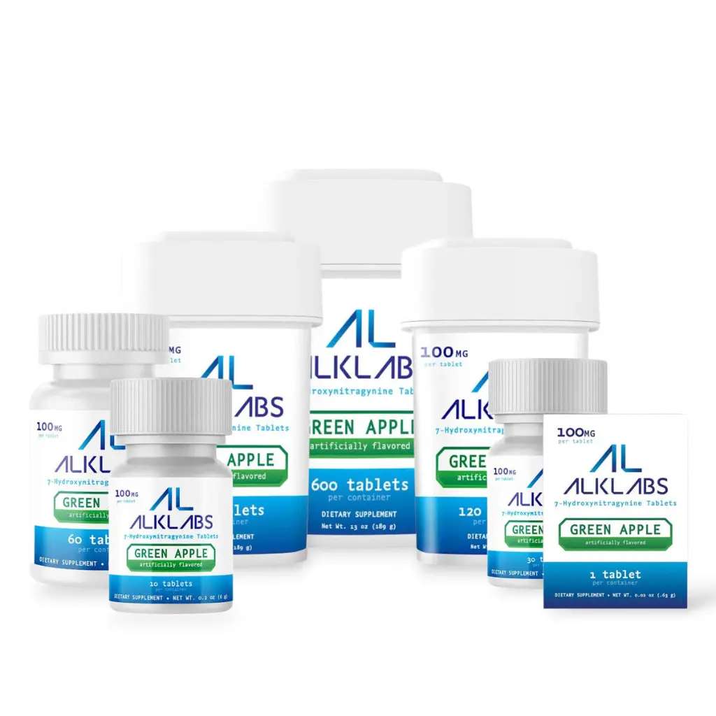 AlkLabs 7- Hydroxymitragynine Green Apple 100mg Tablet- All.webp