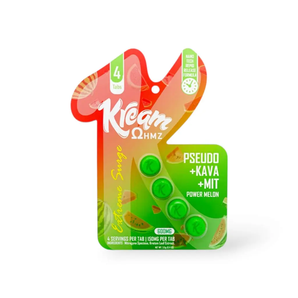 Kream Ohmz Pseudo + Kava + MIT Power Melon Chewable Tablets 150mg-4ct.webp