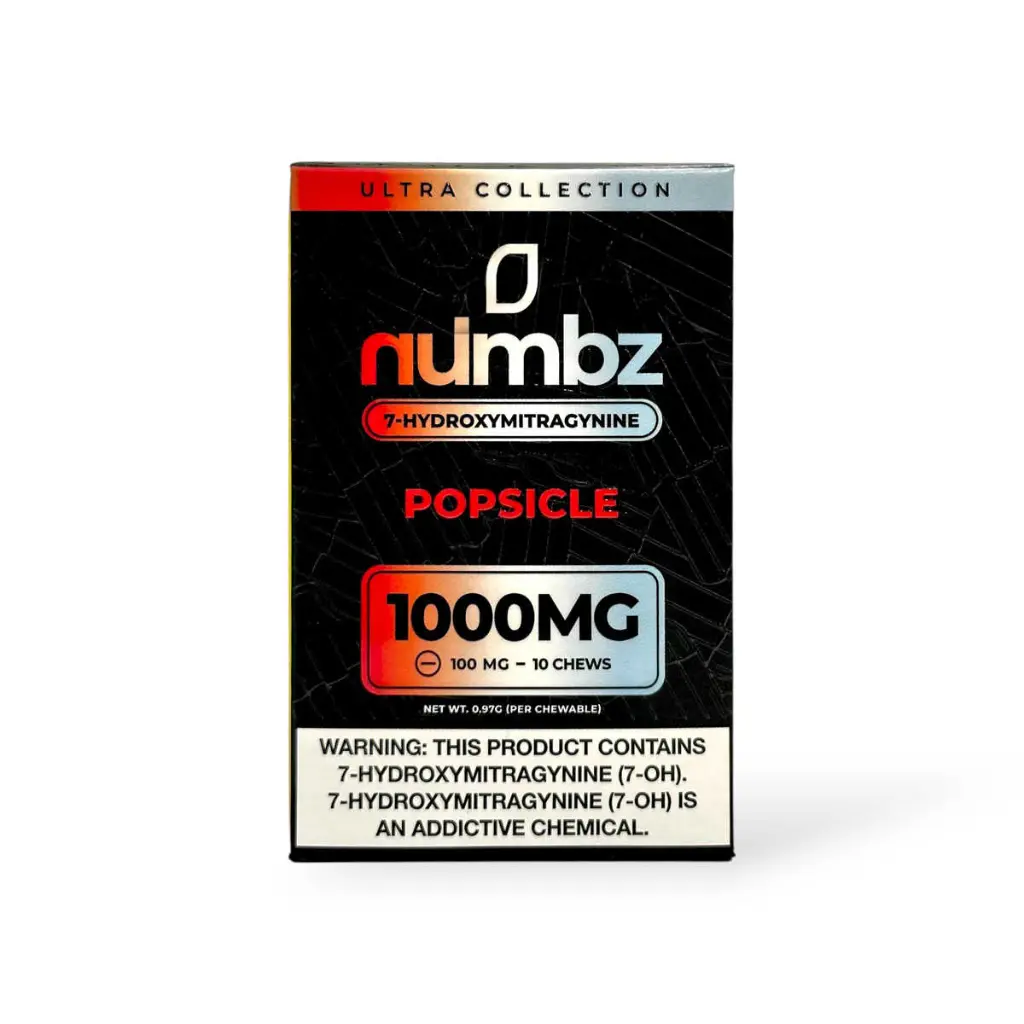 numbz 7- Hydroxymitragynine Chewable Popsicle 100mg Tablet- 10ct.webp