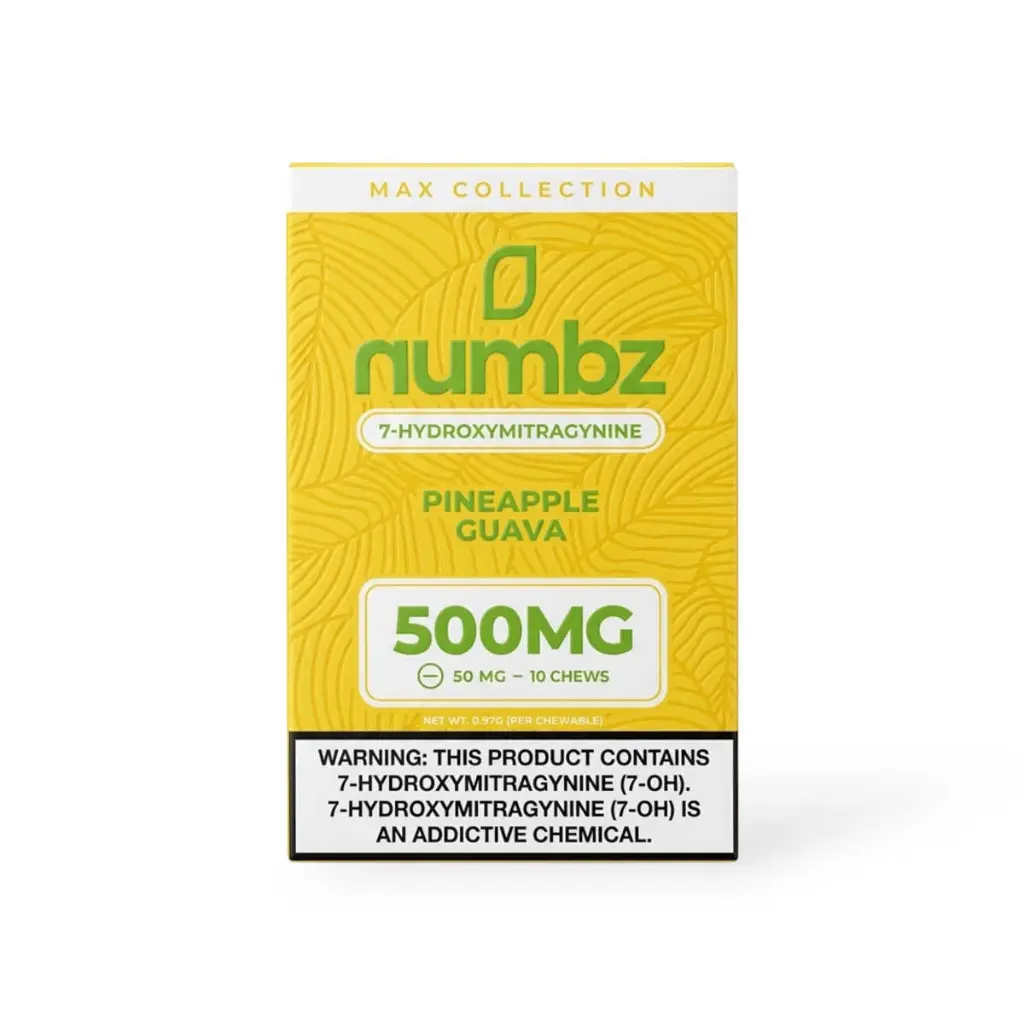 numbz 7- Hydroxymitragynine Chewable Pineapple Guava 50mg Tablet- 10ct.webp