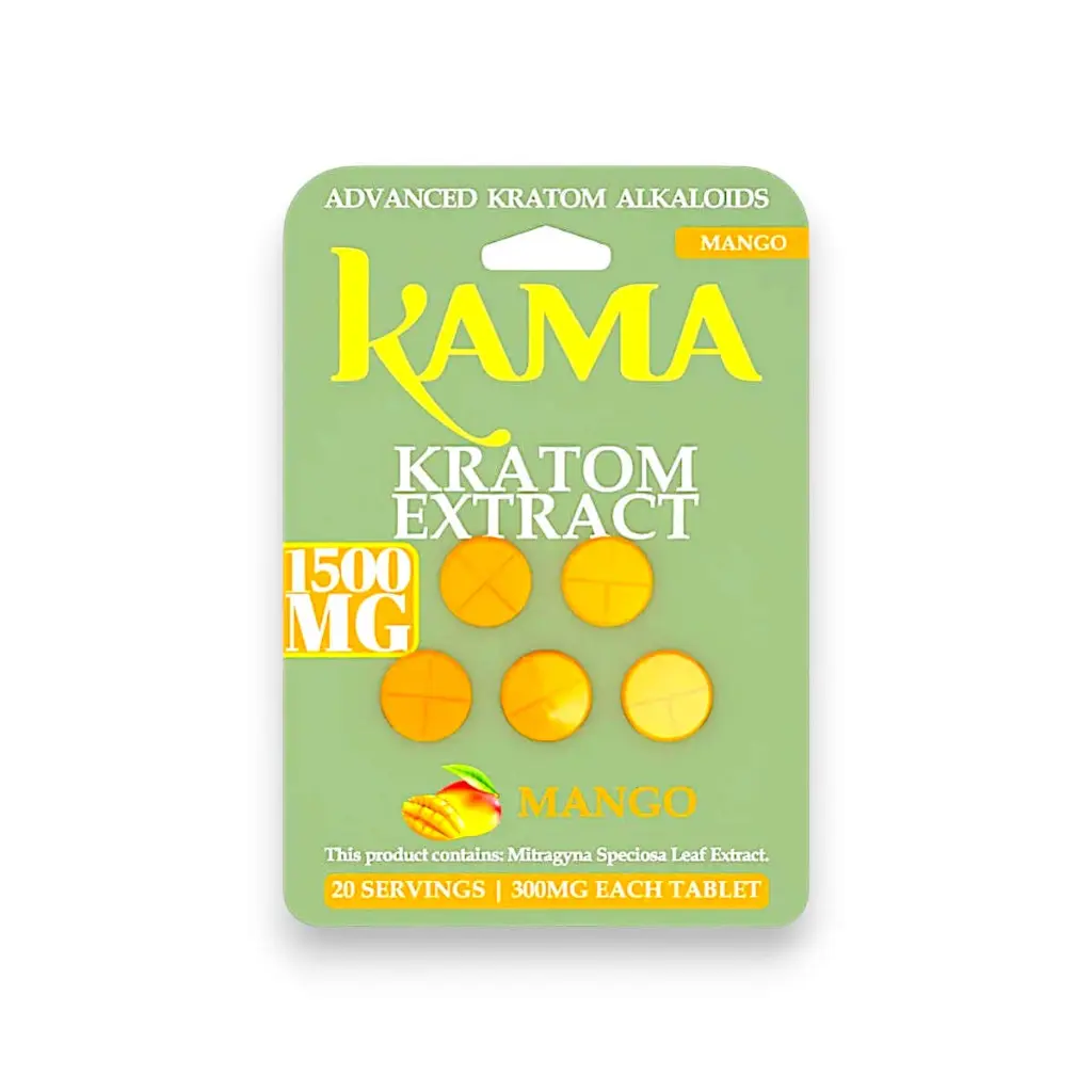 Kama Kratom Extract Chewable Tablets Mango 300mg- 5ct.webp