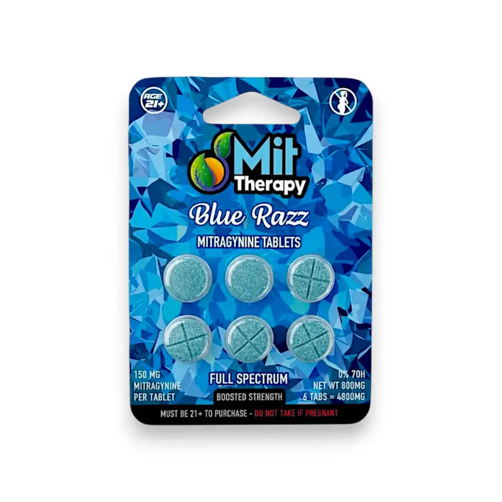 Mit Therapy Mitragynine Chewable Tablets Blue Razz 150mg-6ct.webp