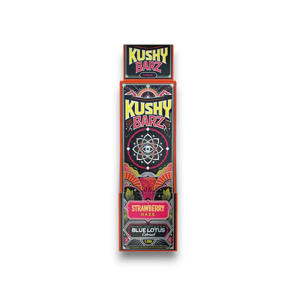 Kushy Barz Blue Lotus Disposable Vape Strawberry Haze 1g.webp
