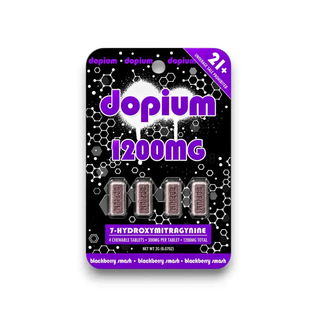 Dopium 7-Hydroxymitragynine Chewable Tablet Blackberry Smash 300mg- 4ct.webp