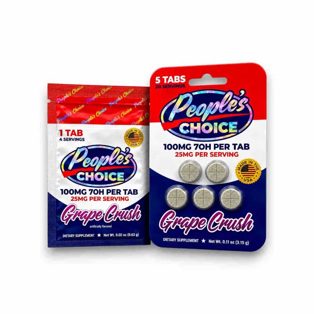 People's Choice 7- Hydroxymitragynine Chewable Tablets Grape Crush 100mg- Both.webp