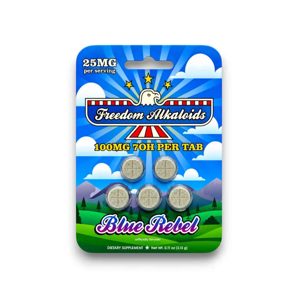 Freedom Alkaloids 7OH Chewable Tablets Blue Rebel 100mg- 5ct.webp