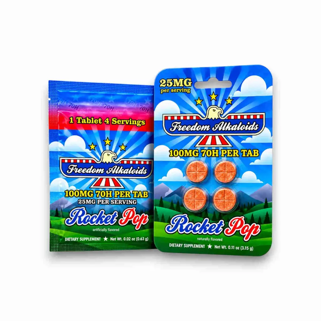 Freedom Alkaloids 7OH Chewable Tablets Rocket Pop 100mg- Both.webp
