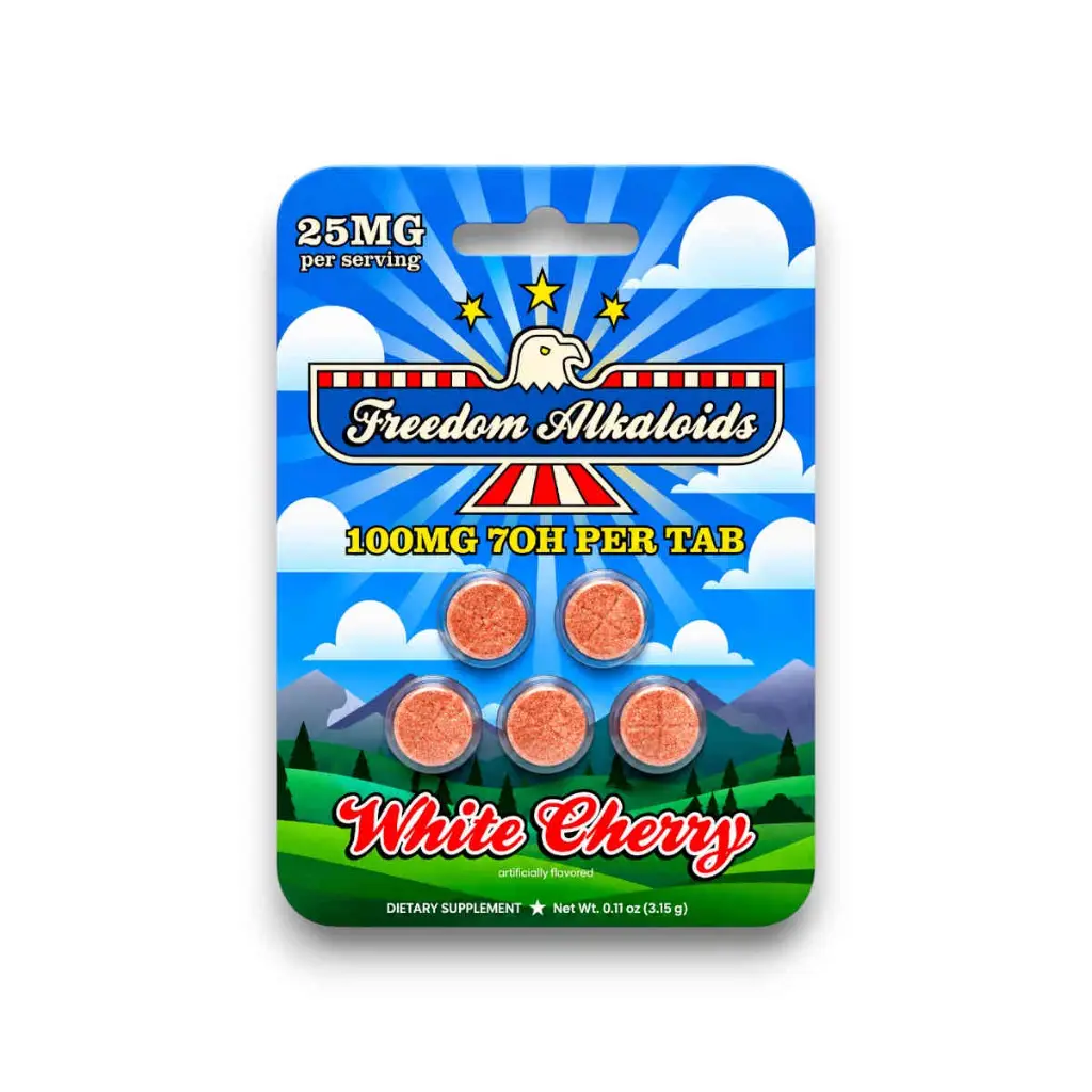 Freedom Alkaloids 7OH Chewable Tablets White Cherry 100mg- 5ct.webp