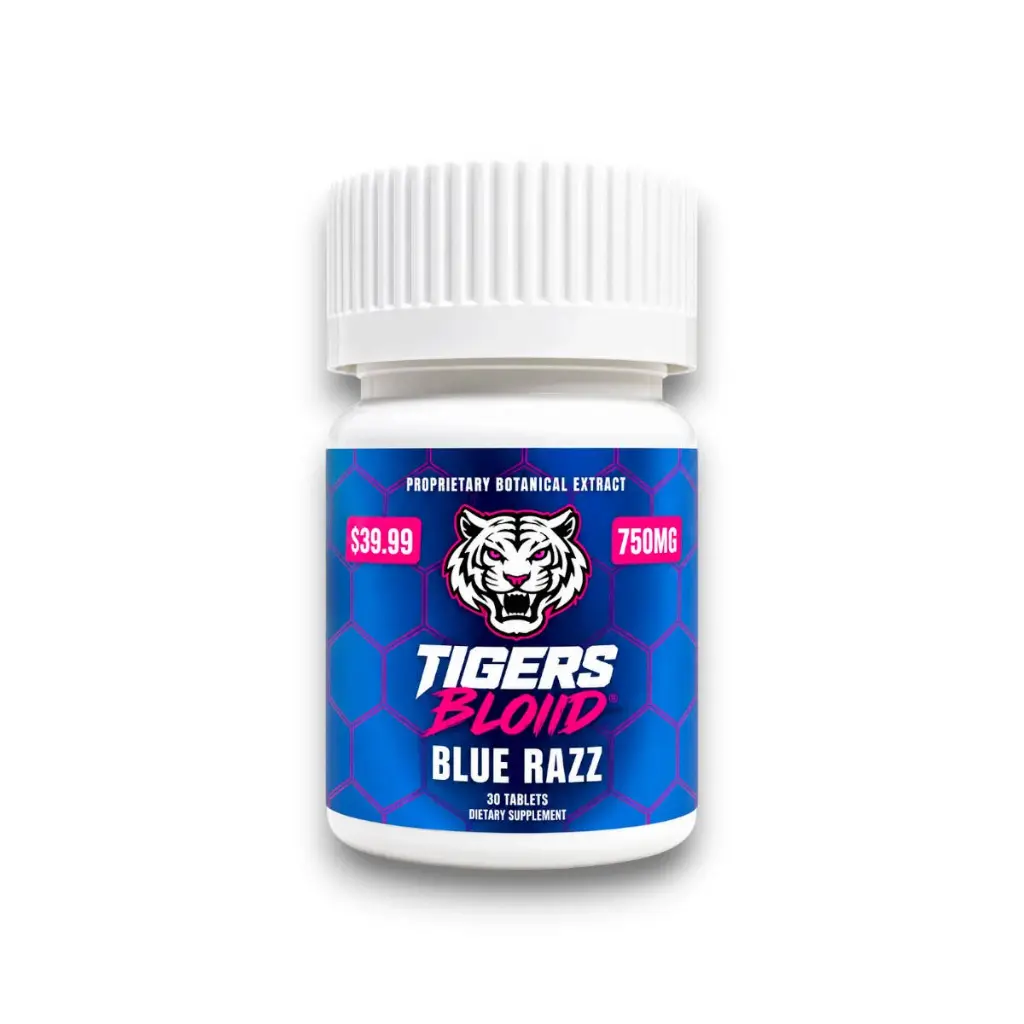 Tigers Blood Cat's Claw Chewable Tablets Blue Razz 75mg- 10ct.webp
