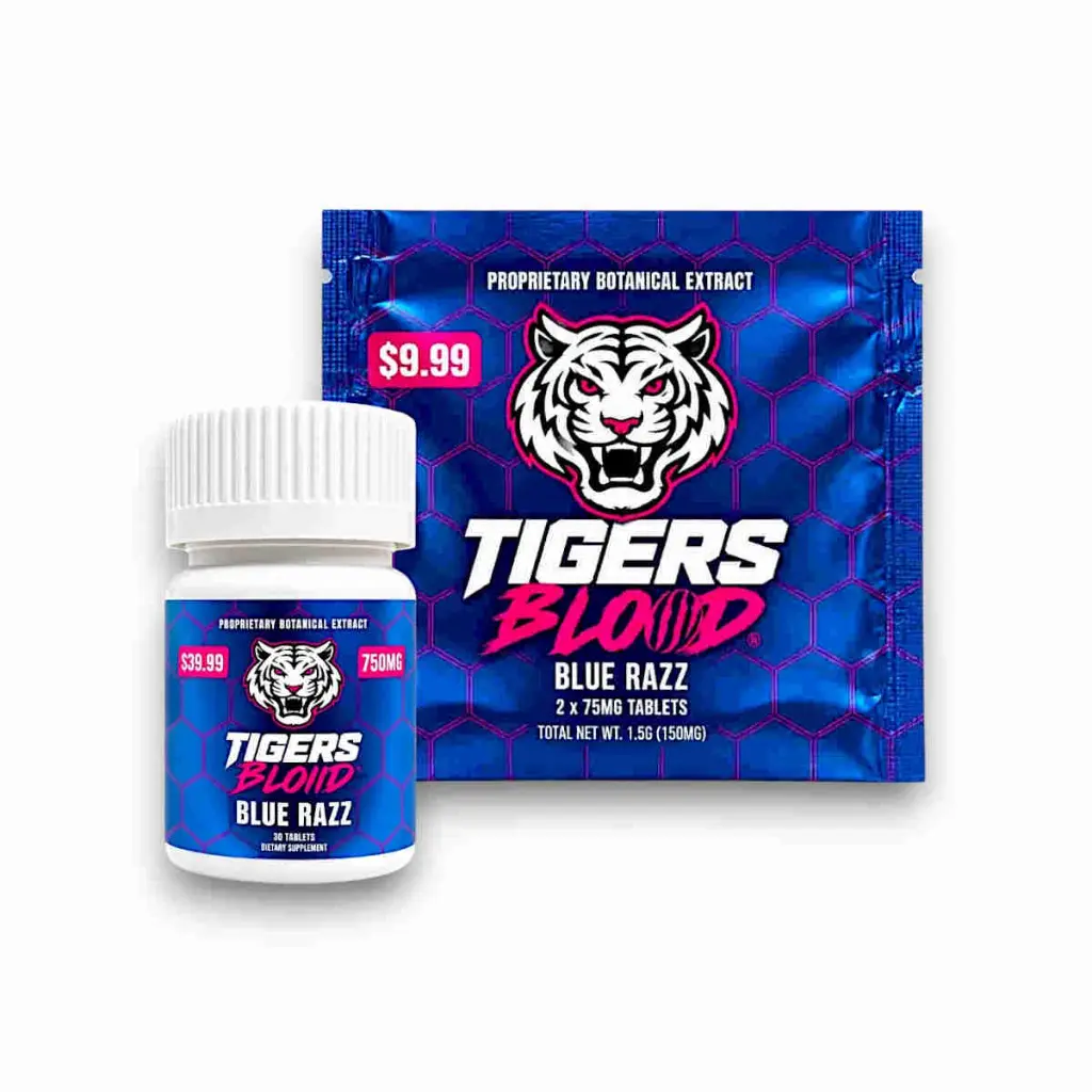 Tigers Blood Cat's Claw Chewable Tablets Blue Razz 75mg- Both.webp
