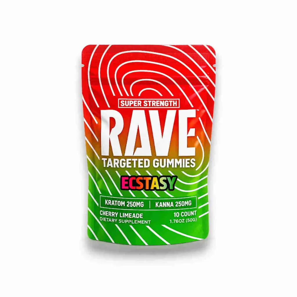 Rave Kratom Extract Gummies Ecstasy Cherry Limeade 10ct 250mg- 10ct.webp
