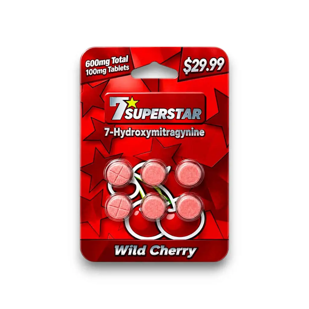 7 Superstar 7- Hydroxymitragynine Chewable Tablets Wild Cherry 100mg-.webp