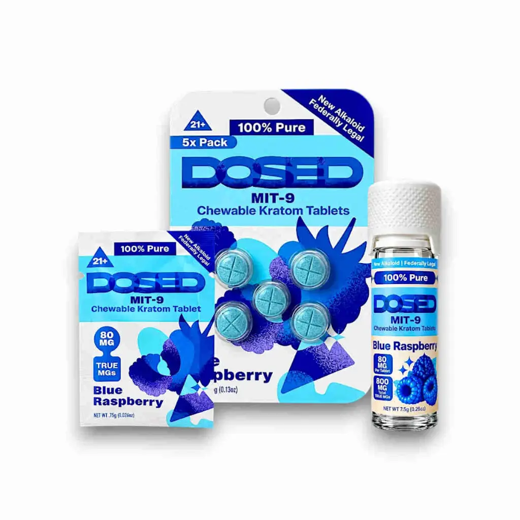 Dosed MIT- 9 Kratom Chewable Tablet Blue Raspberry 80mg- All.webp