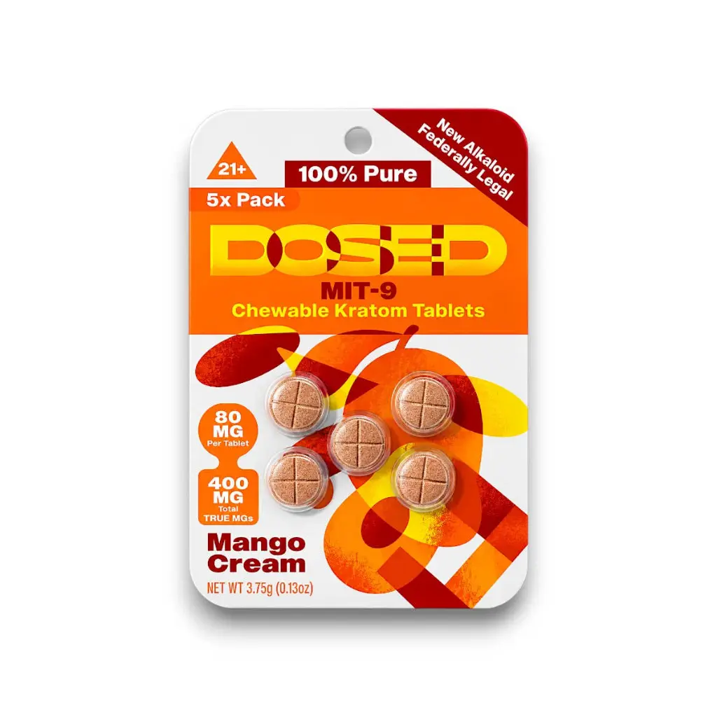 Dosed MIT- 9 Kratom Chewable Tablet Mango Cream 80mg- 5ct.webp