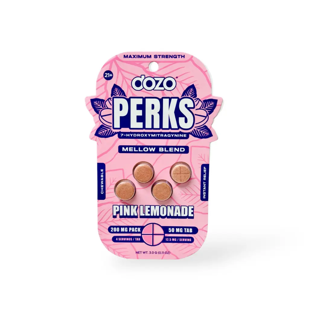 Dozo Perks Maximum Strength 7-OH Mellow Blend Pink Lemonade 50mg.webp