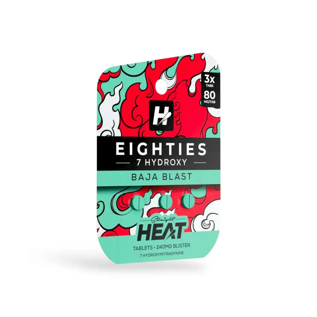 Straight Heat Eighties 7-Hydroxy Chewable Tablets Baja Blast 80mg.webp