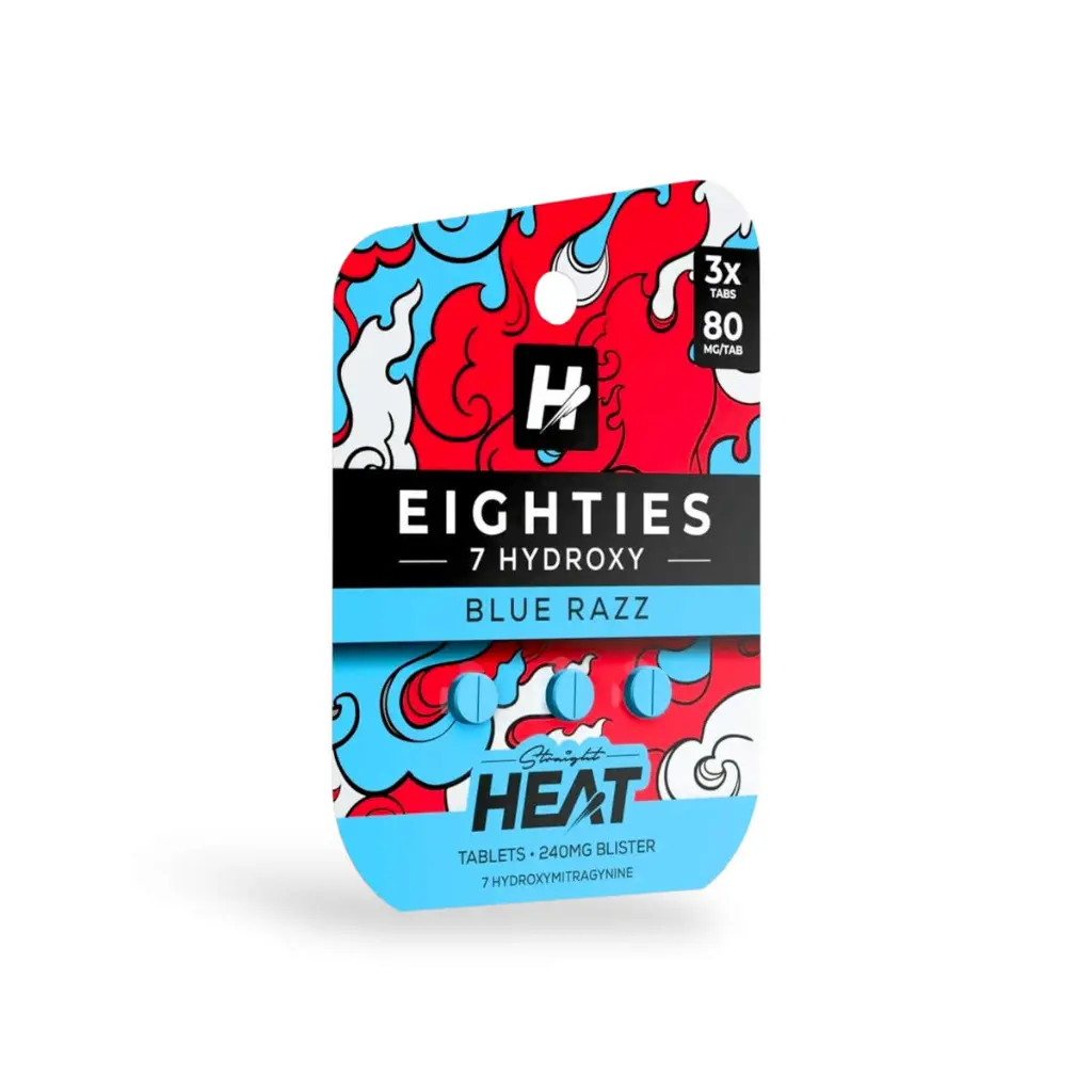 Straight Heat Eighties 7-Hydroxy Chewable Tablets Blue Razz 80mg.webp