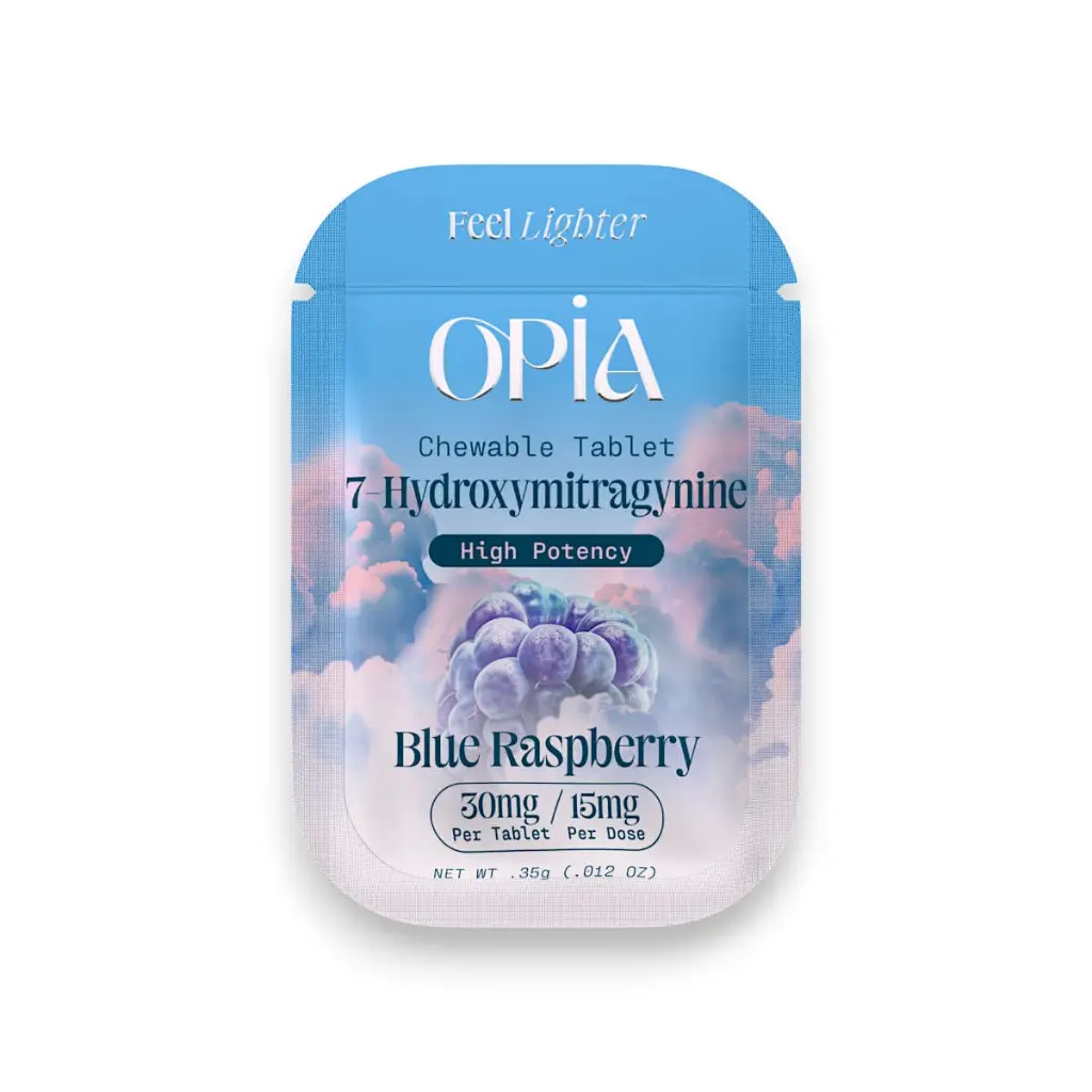 Opia 7 Hydroxymitragynine Chewable Tablets Blue Raspberry 30mg-1ct.webp